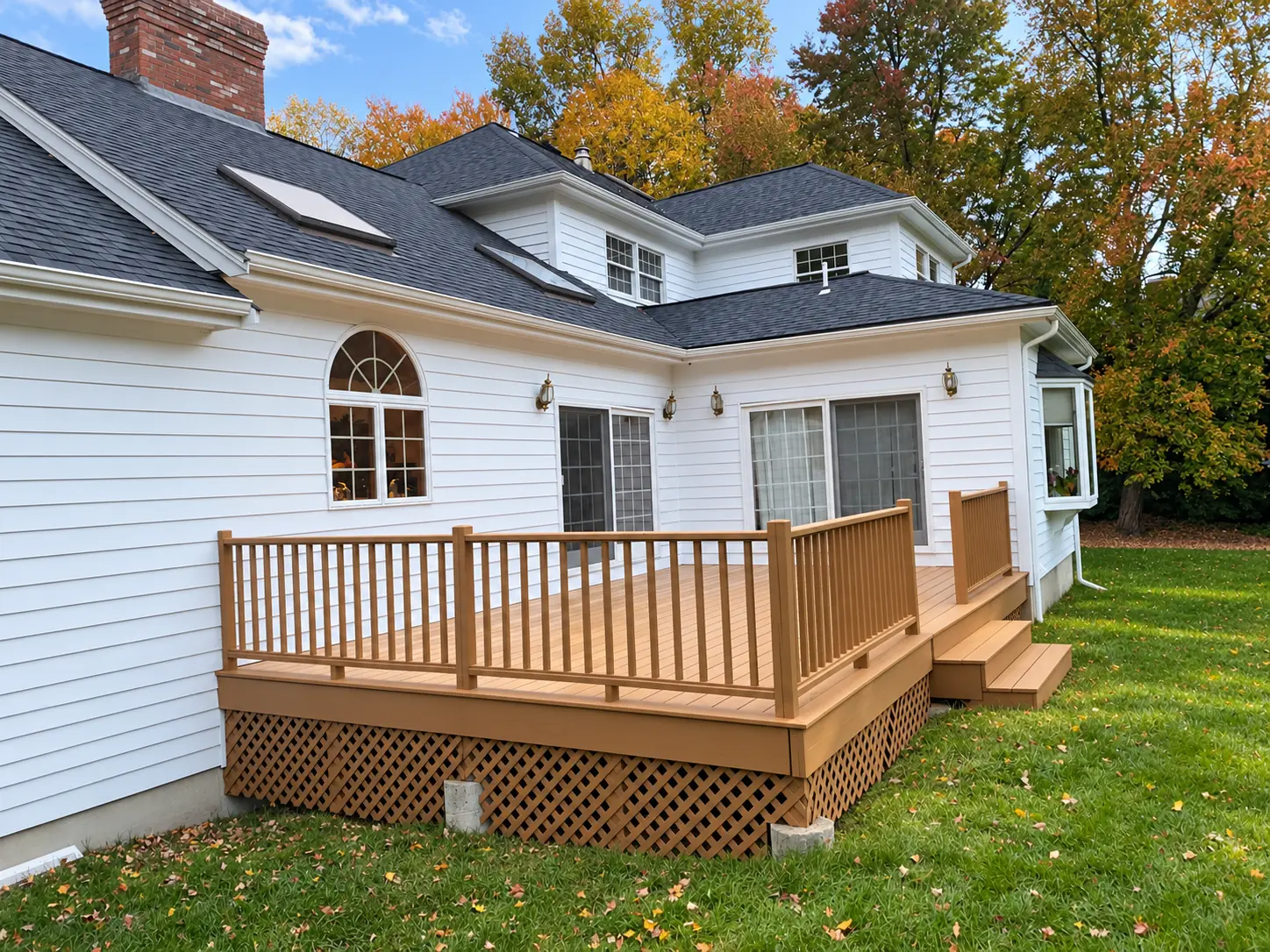 Completed stained deck