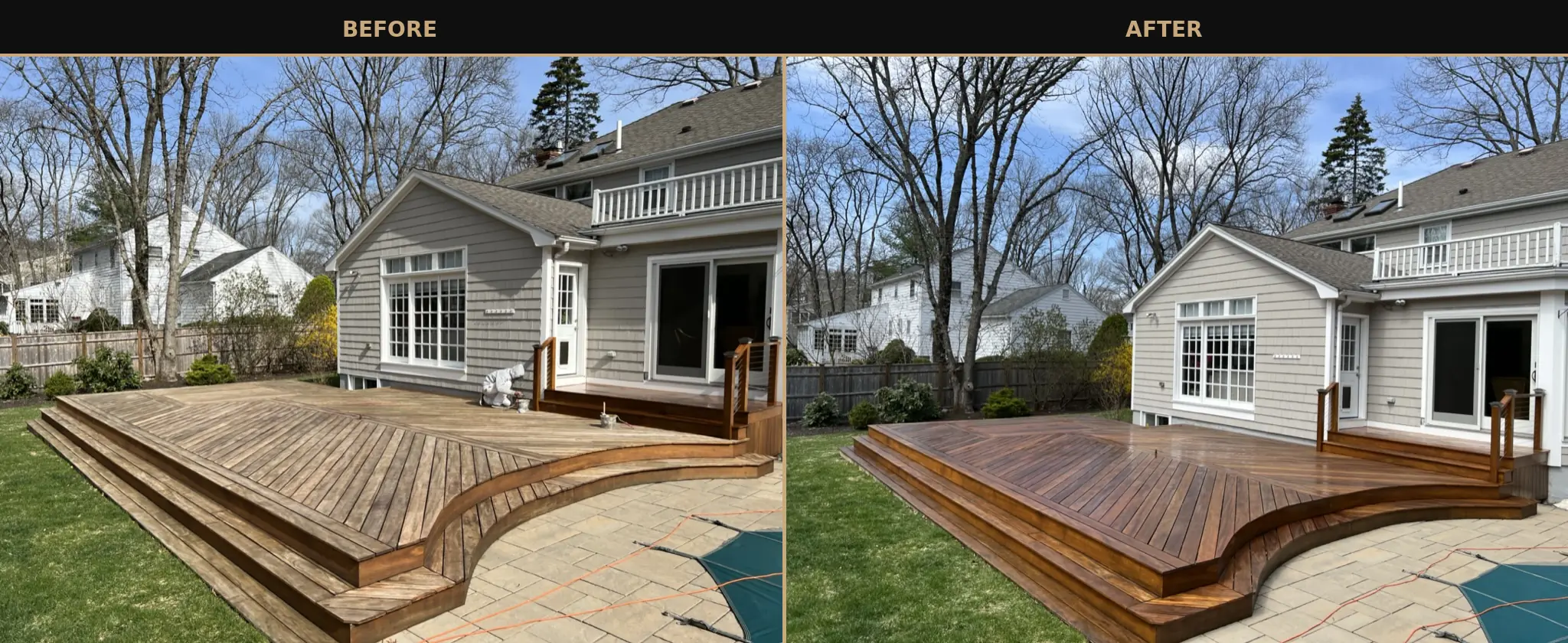 Deck restoration before and after