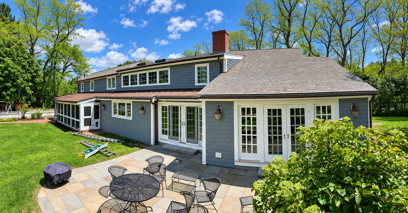 Detailed exterior house painting