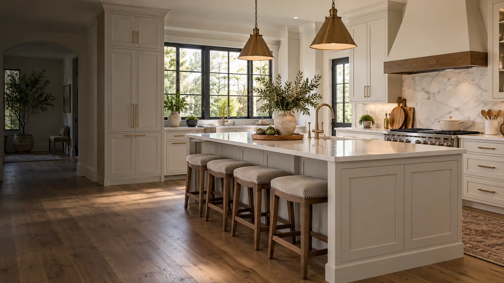 Kitchen with professionally painted cabinetry